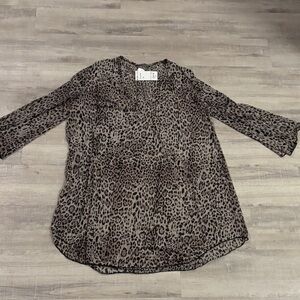 Leopard Print Sheer Women's Top
